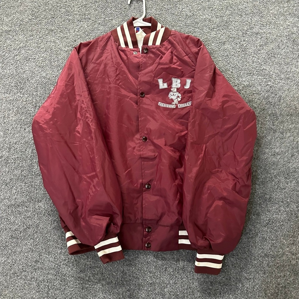 WestArk Jacket Mens Size L Maroon LBJ Fighting Eagles Varsity Bomber USA Made